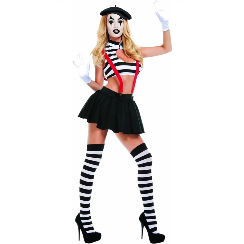 Starlike Sexy Hush Mime Halloween Costume